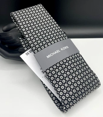 Corbata de mezcla de seda para hombre MICHAEL KORS ~ negra ~ punto geográfico ~ NUEVA PRECIO DE VENTA SUGERIDO POR EL FABRICANTE: $69,50 Foto 1 de 3