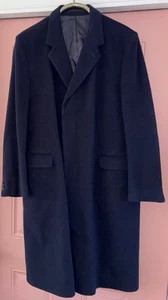 Abrigo Burberry para hombre lana/cachemira 44” azul marino abrigo guisante Burberrys’ Inglaterra - Imagen 1 de 7