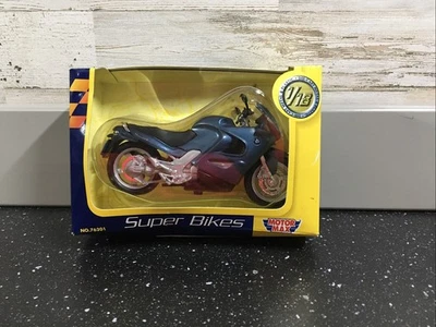 Motormax RT Sports Bike 1/18 Scale Diecast Model Blue BMW Motorcycle - Image 1 of 3