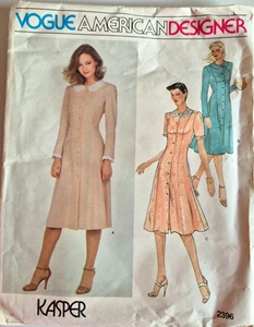 VOGUE PATTERN 2396 DRESS BELT DESIGNER COLLECTION MISSES SIZES 14 UNCUT VINTAGE - Picture 1 of 2