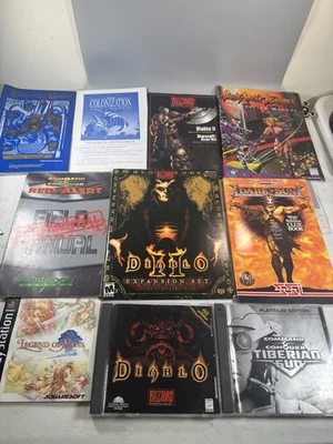 PC Game Lot: Diablo (1998) & C&C Tiberian Sun CDs + 8 Manuals/Guides - Image 1 of 4