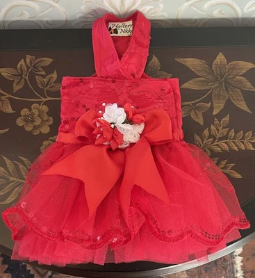 VESTIDO DE NAVIDAD Arnés para Perros HECHO A MANO por Halters por Nikky Ropa para Perros Vacaciones Foto 1 de 4