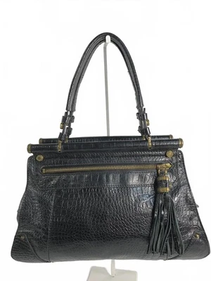 Bolso de hombro para mujer de cuero negro orYANY de colección con borla Foto 1 de 4