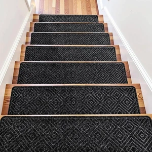 Antirutsch Treppenstufen 15 Stück abziehen und kleben schwarz 8"x30" Wohnqualität R... - Bild 1 von 8