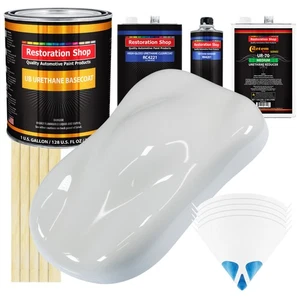CHAMPIONSHIP WHITE Gallon URETHANE BASECOAT CLEARCOAT Car Auto Paint Kit - Picture 1 of 5