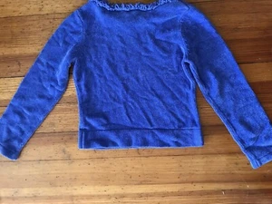 Talbot's girls acrylic periwinkle blue long sleeve fringe round neck top size 8 - Picture 1 of 3