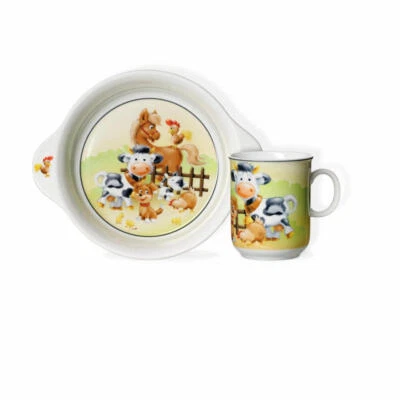 Ritzenhoff & Breker Kinderset Hoftiere 2-tlg. Becher Geschirr Kinder Porzellan - Bild 1 von 3