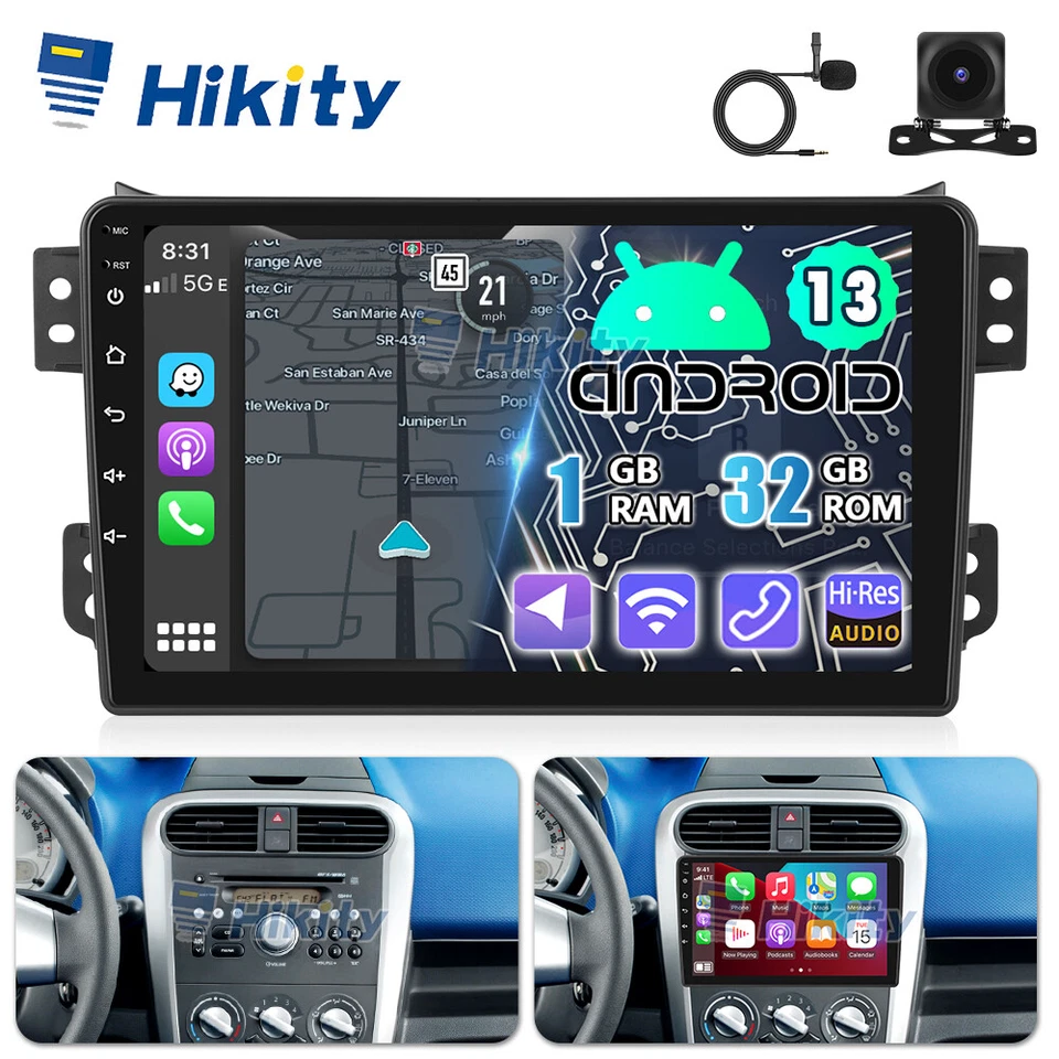 9" CarPlay Android Radio Für Suzuki Splash Opel Agila B mit GPS Navi WIFI Kamera - Bild 1 von 4