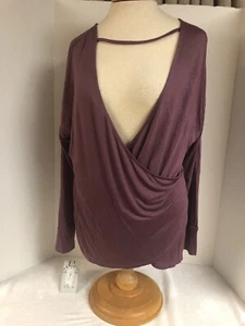 Harmony Balance Women’s  SizeXL V Neck Pullover L/s Purple crossover Top NWT $48 - Picture 1 of 8