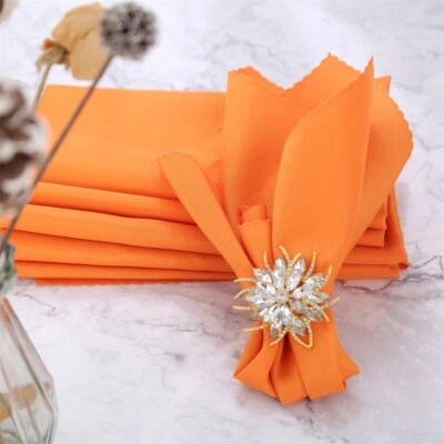 6Pcs Polyester Dinner Napkin Cloth Wedding Banquet Xmas New Year Party Decor - Image 1 of 4