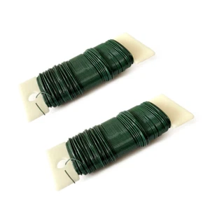 2 Rolls 22 Gauge Green Flexible Paddle Wire for Crafts, Wreaths, Plant Crafts, H - Picture 1 of 4