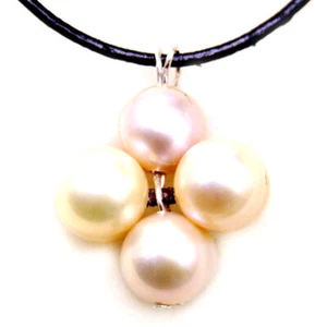 20mm Cross Natural Pink Pearl Pendant Necklace for Woman Jewelry Chokers 18'' - Picture 1 of 4