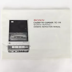 Manual de instrucciones del dueño vintage original Sony TC-110 - Imagen 1 de 11