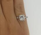 1.35 Ct Double Claw Pave Cushion Cut Diamond Engagement Ring VS2 D White Gold