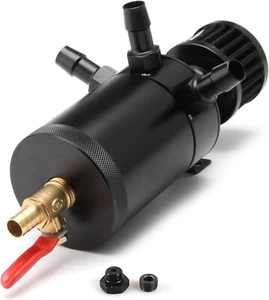 Universal 150ml Car Oil Catch Can Kit Reservoir Tank, Compact Baffled 3-Port - Foto 1 di 9