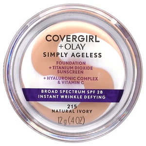 Olay Simply Ageless, Foundation, SPF 28, 215 Natural Ivory, 0.4 oz (12 g) - Picture 1 of 6