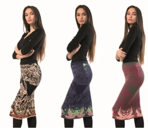 Kooi Knitwear Skirt Wool (Merino) Black Red Pink Green Skc 18110 - Picture 1 of 3