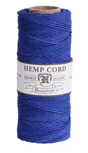 BLUE Hemp Cord #20 1mm from Hemptique 100% Natural String Jewelry Crafts - Picture 1 of 1