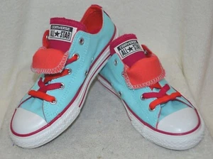 Converse Chuck Taylor Double Tongue OX Poolside/Berry Girl's Sneakers-Sz 1 NWOB - Picture 1 of 8