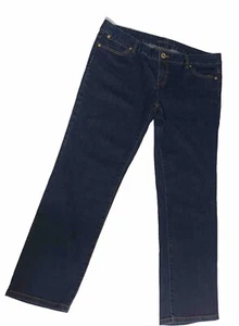 Michael Kors Dark Wash Women’s Jeans size 14p Gold buckle back pocket - Picture 1 of 5