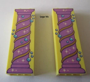 Lego 2454pb147 x2 Brick 1x2x5 Bt Lt Yellow Stardust Bubbles Disney 10765 new B23 - Imagen 1 de 1