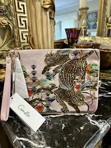 CAMILLA SILK ZIBA ZIBA CLUTCH BAG WITH STRAP SND CRYSTALS BNWT SOLD OUT - Picture 1 of 12