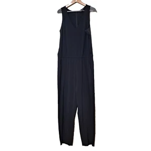 Athleta Brooklyn Jumpsuit Women 14 Tall Black Comfort Athleisure Stretchy Comfy - Picture 1 of 9