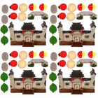  4 Sets of Miniature Bridge Model Artificial Stepping Pads Bonsai Garden