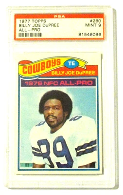1977 Topps Football #260 Billy Joe DuPree Cowboys All - Pro PSA 9 Mint Beauty!! - Image 1 of 2