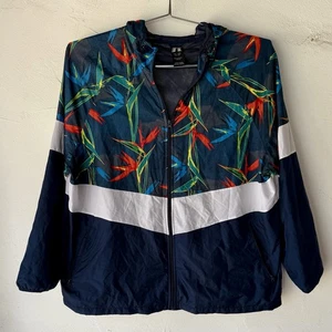 Vintage Y2K Russell Tropical Multicolored Hooded Windbreaker Jacket 3XL (54-56) - Bild 1 von 3