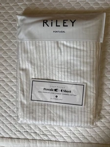 RILEY Portugal Flaches Laken Queen Premium Langstapel gekämmte Baumwolle 110x104 Zoll - Bild 1 von 4