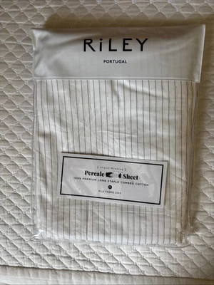 RILEY Portugal Flat Sheet Queen Premium Long Staple Combed Cotton 110x104 in - Image 1 of 4