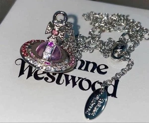 Vivienne Westwood Tiny Orb Necklace Classic Iconic Pendant with Elegant - Picture 1 of 6