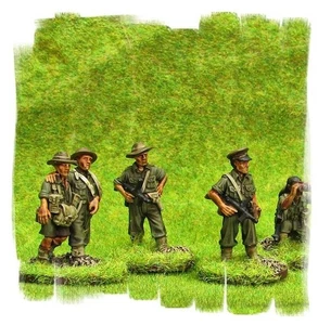 Painted!!! -  Australian Jungle Division HQ  - 28mm - World War II  Bolt Action - Imagen 1 de 2