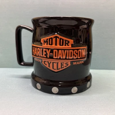 Harley-Davidson Motor Cycles 3D Embossed Logo Coffee Tea Cup Mug Black HD Large - Photo 1/4