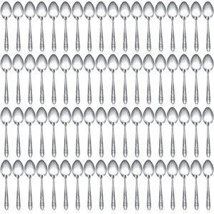 100 Pieces Dinner Spoons Set 6.69 Inches Silverware Spoons Bulk Stainless Ste... - Picture 1 of 7
