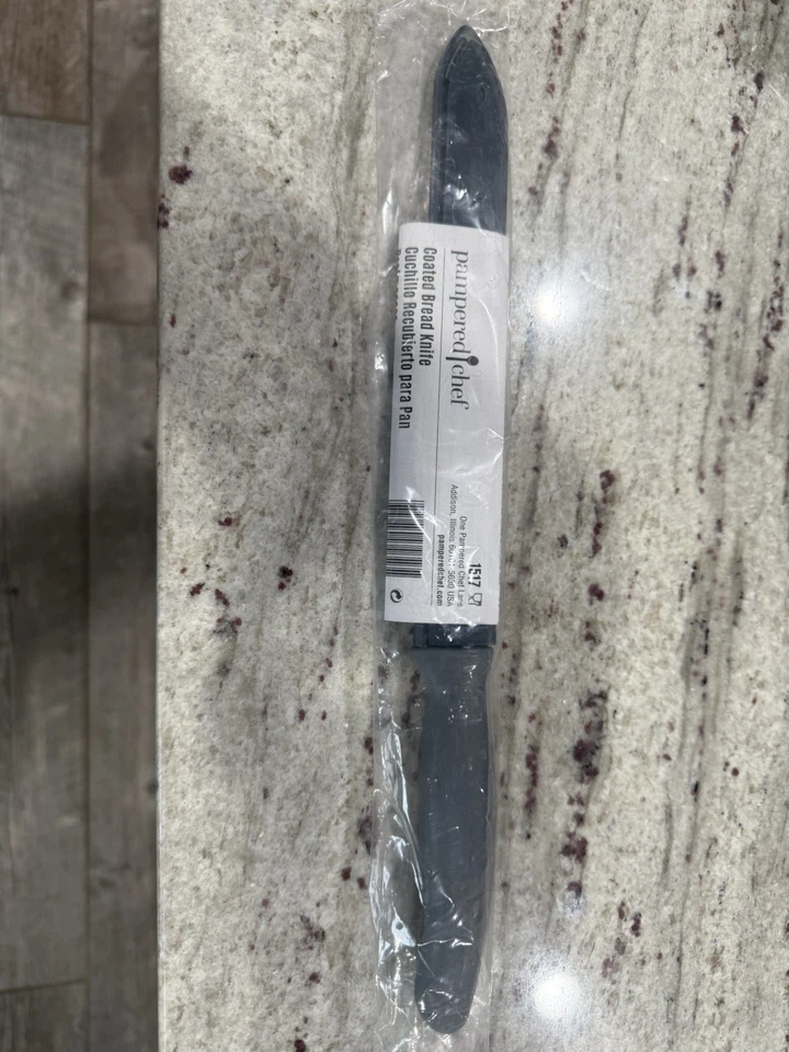 Cuchillo de pan de chef mimado cubiertos recubiertos de silicona hoja de 8" dentada con cubierta Foto 1 de 1