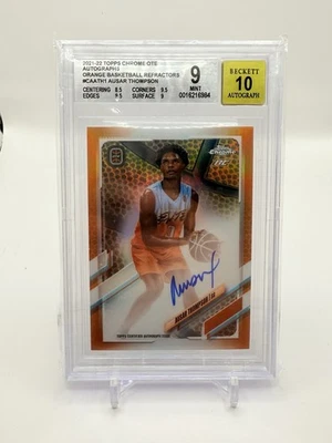 2021-22 Topps Chrome OTE Ausar Thompson Orange Basketball Auto /25 BGS 9 - Image 1 of 2