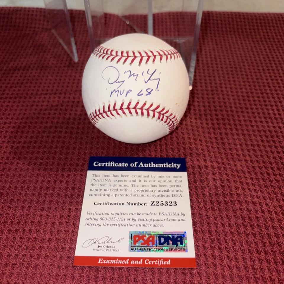 Denny McLain Autographed Signed Baseball - MLB Tigers Inscribed MVP 68- PSA/DNA - Image 1 of 4