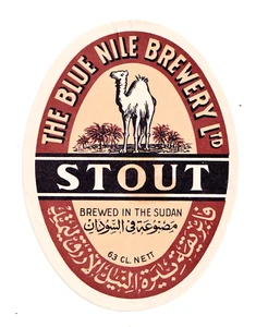 1958 BLUE NILE BREWERY, KHARTOUM, SUDAN AFRICA STOUT BEER LABEL - Picture 1 of 1