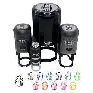Estampilla de goma autoadhesionable estampilla de tinta de cupcake dibujada a mano - Imagen 1 de 10