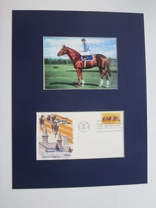 Triple Crown Winner Secretariat & First day Cover of the Kentucky Derby Stamp - Picture 1 of 2
