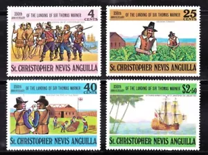 ST. KITTS-NEVIS #259-262 MNH 350th ANNIV. LANDING OF SIR THOMAS WARNER ST. KITTS - Picture 1 of 1