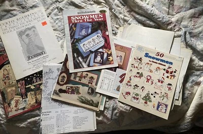 Large Lot Of Christmas Snowman Cross Stitch Books - Image 1 of 4