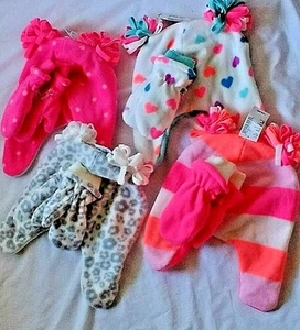  Sombrero y guantes de lana para niños lugar niñas/elección de color y talla 12M -5T NUEVO - Imagen 1 de 10