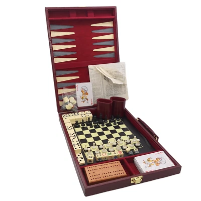 Vintage Backgammon, Poker, Cribbage, Dominoes, Cards & Poker Dice Multi-Game Set - Image 1 of 4
