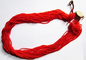 Rare Long Collier Newar rouge perles très fines Népal - Imagen 1 de 4