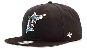 `47 Brand Florida Miami Marlins Cooperstown No Shot Captain Snapback Hat- Black - Picture 1 of 5