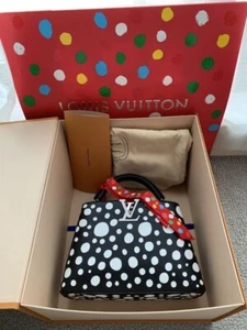 LOUIS VUITTON YK Capucines BB Hand Bag M21691 Shoulder Purse Black Auth New Box - Picture 1 of 12