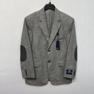 NWT Stafford Men Wool Blazer Jacket Size 40R 40 Reg Elbow Patch D012 -27 - Picture 1 of 20